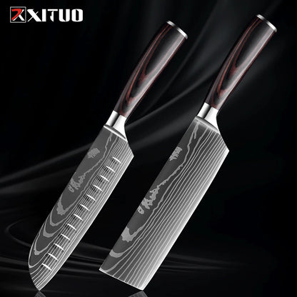 Japanese Style Knife Set Wood Handle